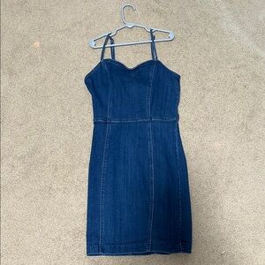 Blue Sheath Mini Dress with Sweetheart Neckline